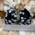 Laço Infantil Euro Baby Kids de Gorgorão Preto com Mini-Flores Brancas Pérolas e Strass