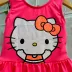 Maiô Infantil Momi Pink Neon Hello Kitty Decote Costas Babado