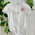 Salopete Infantil Roana Rose Estampa Floral com Body Off-White Renda Bordado Mini-Perolas e Flores 