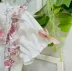 Salopete Infantil Roana Rose Estampa Floral com Body Off-White Renda Bordado Mini-Perolas e Flores 