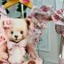 Salopete Infantil Yoyo Rosa Floral Urso Manga Bufante Strass Sobrep.Tule Laço