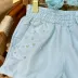 Short Infantil Yoyo Azul Celeste Pérolas Laços