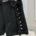 Short Infantil Yoyo Preto Liso Strass Pérolas Laço