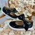 Tênis Feminino Infantil Maria Lua Slip On Verniz Preto com Laço Boneca Removível e Velcro