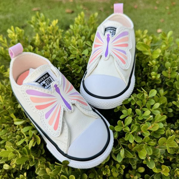 Tênis Infantil All-Star Off-White Borboleta de Velcro