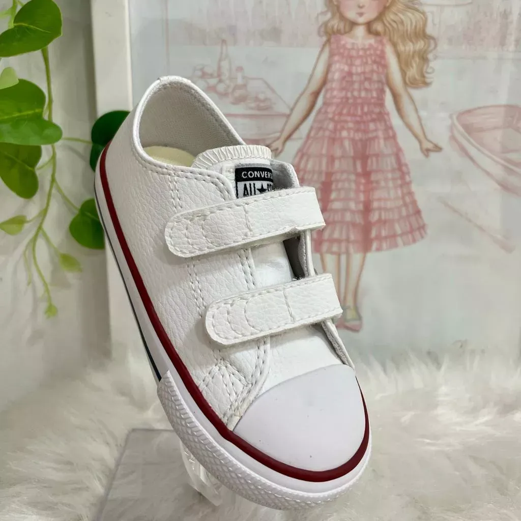 Tênis Infantil Converse All-Star Branco Couro Classico