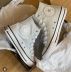 Tênis Infantil Converse All Star Cano Alto Prata Branco com Glitter