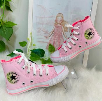 Tênis Infantil Converse All-Star Branco Couro Classico na EuroBabyKids