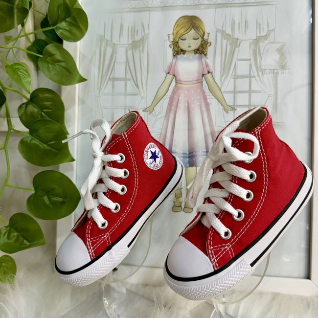 Tênis Infantil Converse All-Star Cano Alto Vermelho Clássico