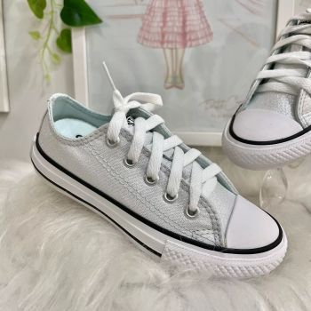 Tênis Infantil Converse All-Star Branco Couro Classico na EuroBabyKids