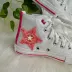 Tênis Infantil Converse All-Star Prata Detalhes Rosa Neon Cano Alto Zíper Lateral