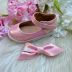 Tênis Infantil Maria Lua Slip On com Laço Boneca Rosa Holográfico