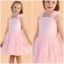 Vestido Festa Petit Cherie Rosa Pastel Ombros Flutuantes Frufru Sobrep.Tule Brilho Laços Lantejoulas