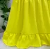 Vestido Infantil Amarelo Neon com Mangas Babado Mon Sucré