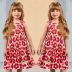 Vestido Infantil Animê Off White Estampa Floral Vermelha Joaninha Ombros Flutuantes