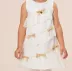 Vestido Infantil Bambollina Em Alfaiataria Off-White Aplic.Tule Poá Laços Dourados Brilho