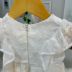 Vestido Infantil Bambollina Off White Manga Borboleta Venice Bordado Floral Zíper