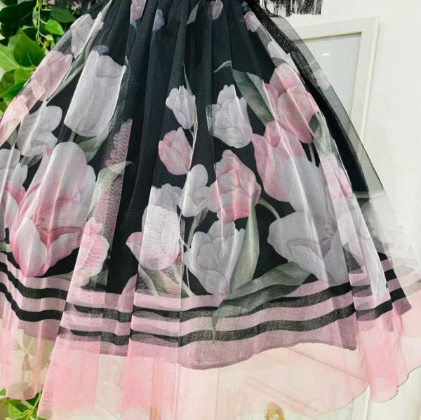 Vestido de Festa Infantil Fantasia Florzinhas Tule e Cetim Candy Colors  Euro Baby na EuroBabyKids