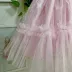 Vestido Infantil de Festa Luxo Kopela Rosa Manga Fru Fru Saia Tule Camadas e Broche Flor