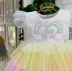 Vestido Infantil de Festa Petit Cherie Arco- Íris com Camadas em Tule Colorido