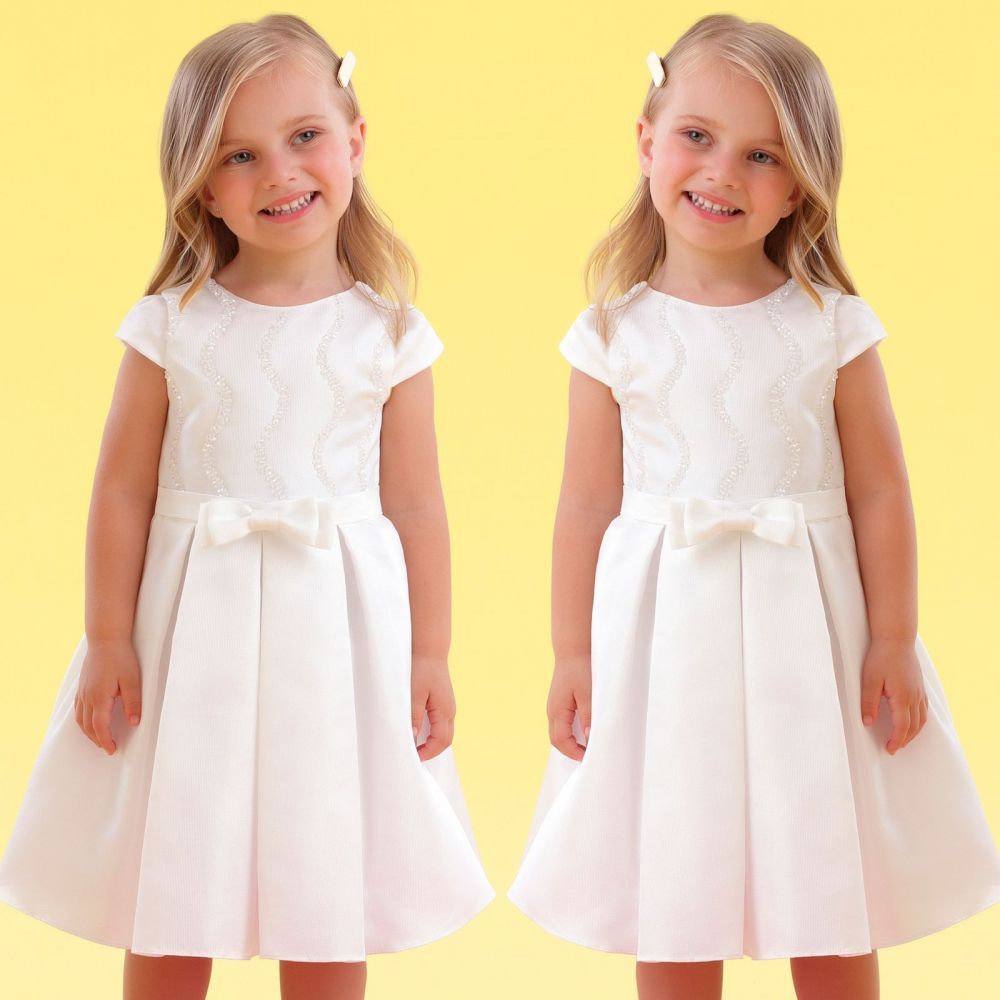Vestido Infantil Petit Cherie Verão Branco Crochê