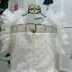 Vestido Infantil de Festa Petit Cherie Branco Sobrep. Tule Strass Cinto Tecido