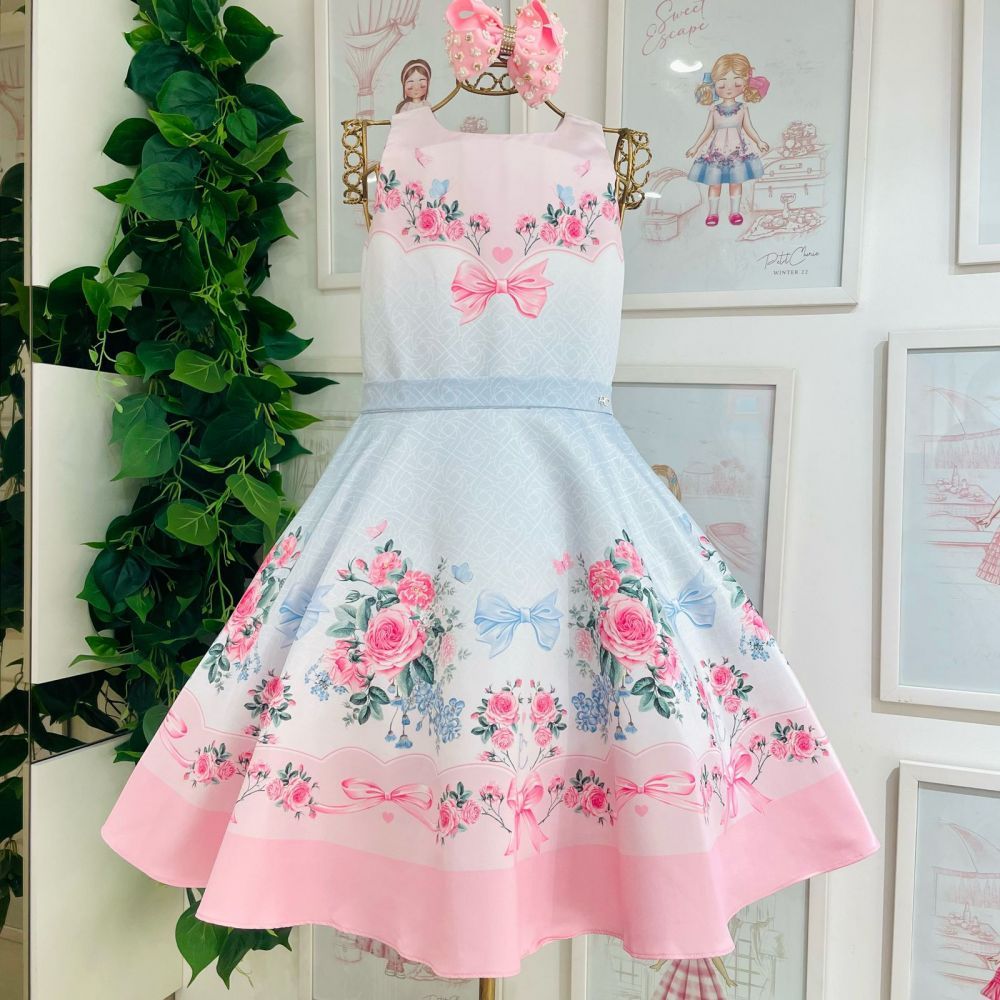 Vestido infantil floral com alças para bebês, roupas de princesa, vestido e  saia para meninas, vestido kawaii