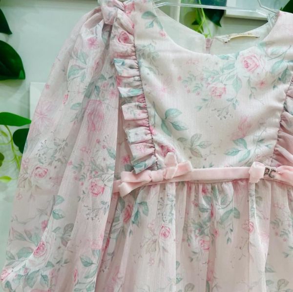 Vestido Infantil Princesa Barrado Moldura Floral Rosa Petit Cherie na  EuroBabyKids