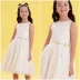 Vestido Infantil de Festa Petit Cherie Off White Lacinhos Bordado com Sobrep em Tule