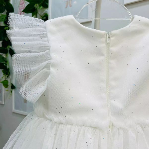 Vestido Infantil De Festa Petit Cherie Off-White Sobrep. Tule Bordado ...