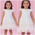 Vestido Infantil de Festa Petit Cherie Off-White Sobrep. Tule Brilho Manga Japonesa