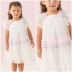 Vestido Infantil de Festa Petit Cherie Off-White Sobrep. Tule Brilho Rosa Verde e Lilás