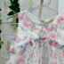 Vestido Infantil de Festa Petit Cherie Off-White Sobrep. Tule Floral Bordado Paetês