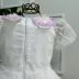 Vestido Infantil de Festa Petit Cherie Off-White Sobrep. Tule Três Marias Rosa e Lilás