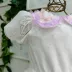 Vestido Infantil de Festa Petit Cherie Off-White Sobrep. Tule Três Marias Rosa e Lilás