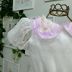 Vestido Infantil de Festa Petit Cherie Off-White Sobrep. Tule Três Marias Rosa e Lilás