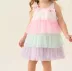 Vestido Infantil de Festa Petit Cherie Off-White Sobrep.Tule Brilho Três Marias Roxo Rosa Verde Laço