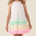 Vestido Infantil de Festa Petit Cherie Off-White Tule Rosa Amarelo Verde Neon Brilho Bordado Paetês