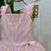 Vestido Infantil de Festa Petit Cherie Rosa Manga Frufru Aplic. Lantejoulas Laço Cintura Babado