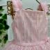 Vestido Infantil de Festa Petit Cherie Rosa Manga Frufru Aplic. Lantejoulas Laço Cintura Babado