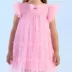 Vestido Infantil de Festa Petit Cherie Rosa Manga Frufru Sobrep.Tule Brilho Laço Babados