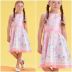 Vestido Infantil de Festa Petit Cherie Rosa Xadrez com Flores e Faixa 