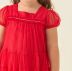 Vestido Infantil de Festa Petit Cherie Vermelho Sobrep. Tule em Camadas Strass