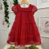 Vestido Infantil de Festa Petit Cherie Vermelho Sobrep. Tule em Camadas Strass