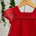 Vestido Infantil de Festa Petit Cherie Vermelho Sobrep. Tule em Camadas Strass