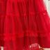 Vestido Infantil de Festa Petit Cherie Vermelho Sobrep. Tule em Camadas Strass