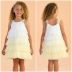 Vestido Infantil de Festa Petit Cherie Off White Alça Fina Tule Sobrep.Tule Brilho Degradê Amarelo