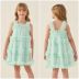 Vestido Infantil de Festa Petit Cherie Verde Pastel Sobrep. Tule Brilho Alça Frufru