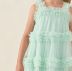 Vestido Infantil de Festa Petit Cherie Verde Pastel Sobrep. Tule Brilho Alça Frufru