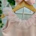 Vestido Infantil De Festa Pituchinhus Rosê Sobrep. Tule Frufru Babados Degradê Gola Em Tule e Strass